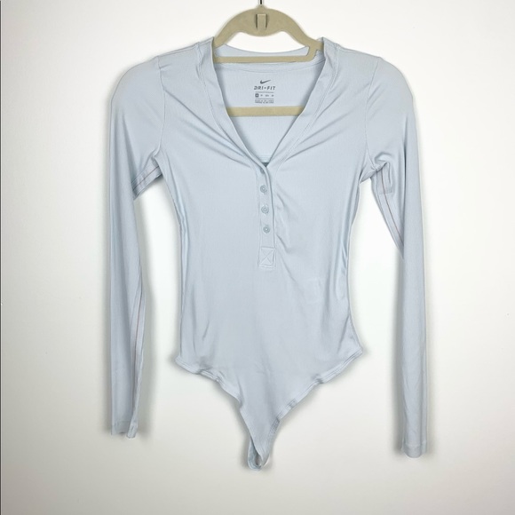 Nike Yoga Luxe Infinalon Dri-Fit Henley Bodysuit - Picture 1 of 15